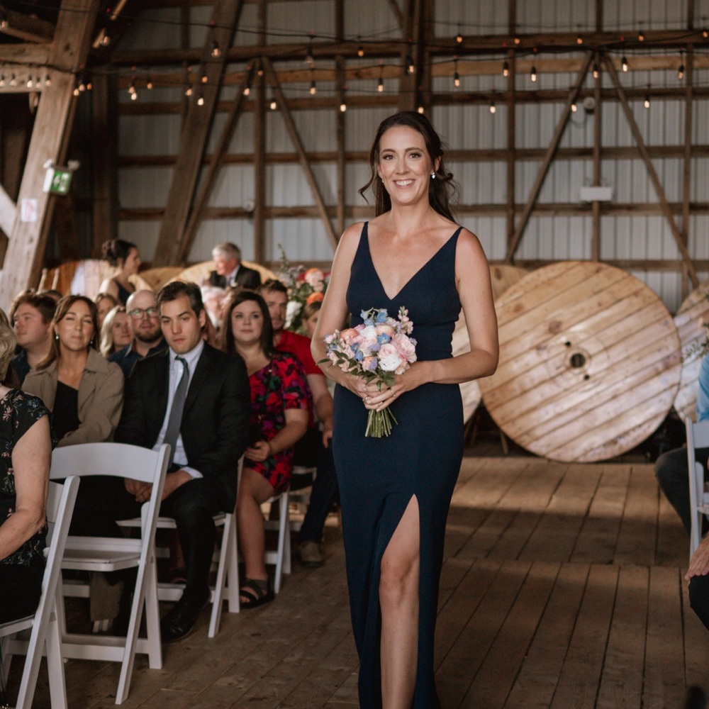 BHLDN x Anthropologie Crepe Navy Blue Sleeveless Dress
